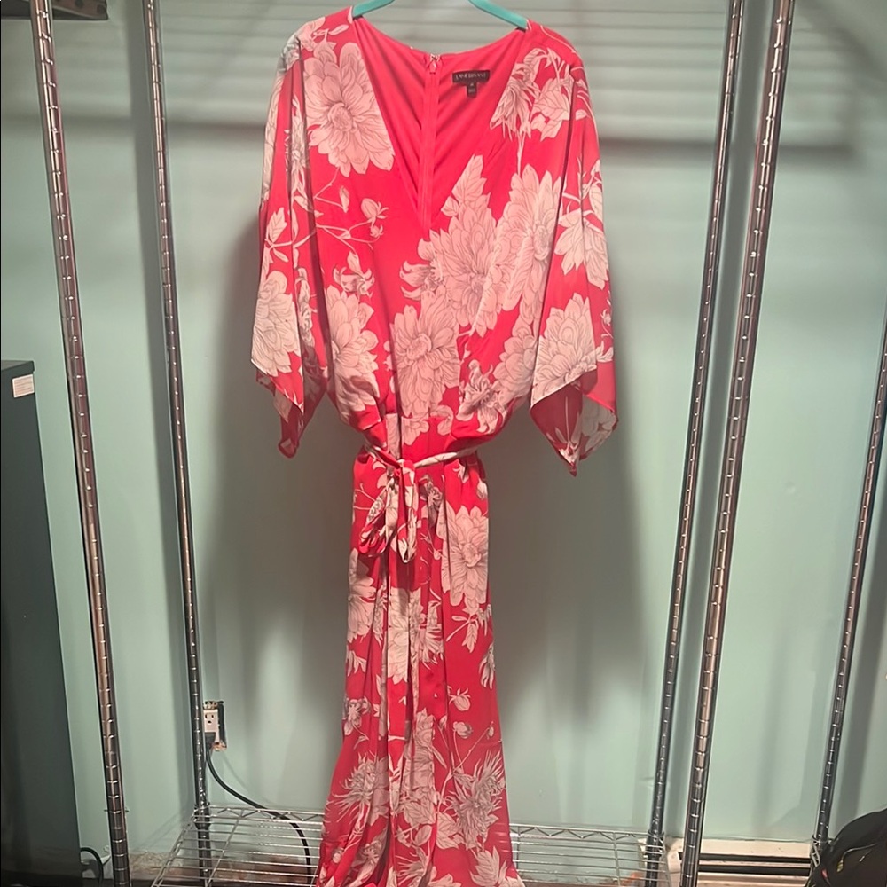 Floral Kimono Robe - Pink and White